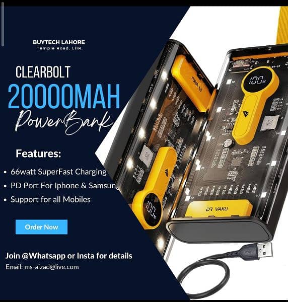 ClearBolt 20000 mah Mechanical PowerBank Power Bank anker joyroom mi 0