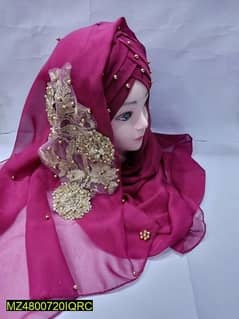 Fancy Hijab with 3D Flower Brunch