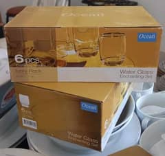 OCEAN Brand's Enchanting Gold Ivory Rock Glass 2xSets (6 Glasses Each)