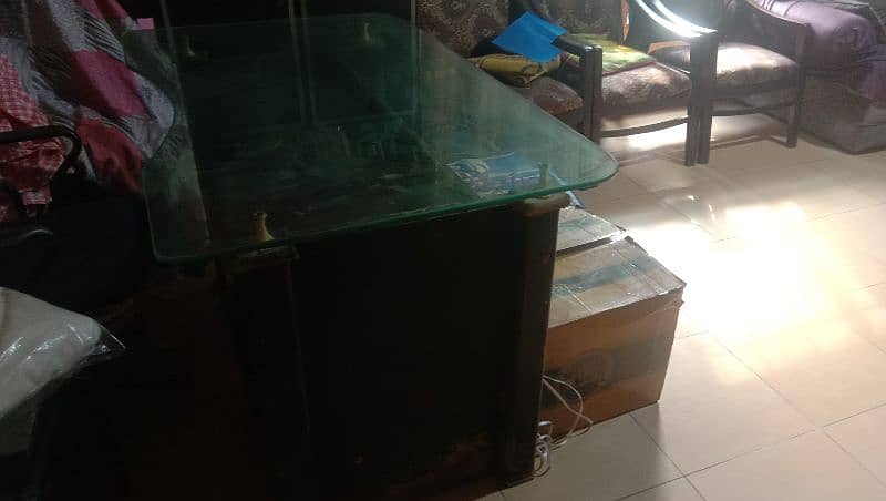 Office Table with Glass Top 2.5 ft x 4.0 ft 1