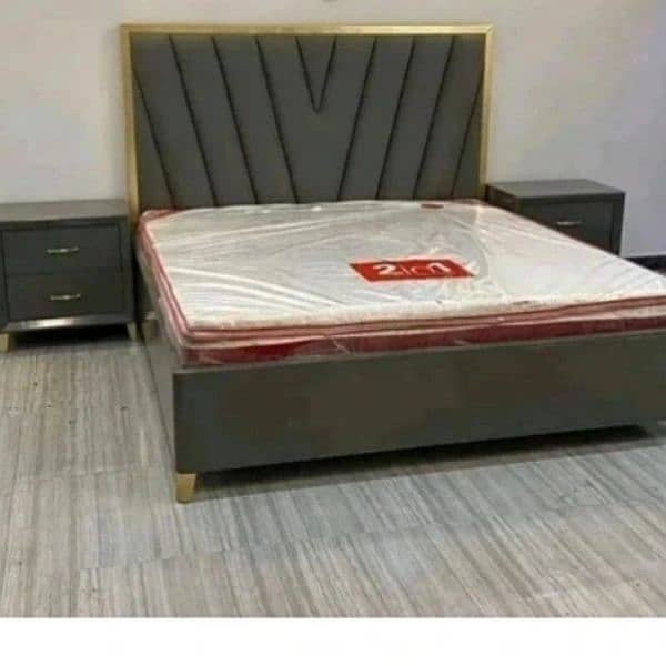 Double bed /side table/furniture/king size bed/wooden bed/ 15