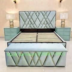 Double bed /side table/furniture/king size bed/wooden bed/