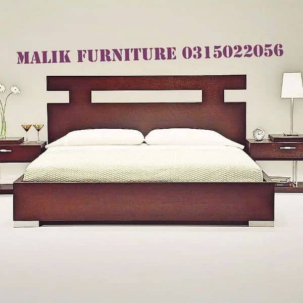 king bed set / double bed / dressing table / side table / wooden 9