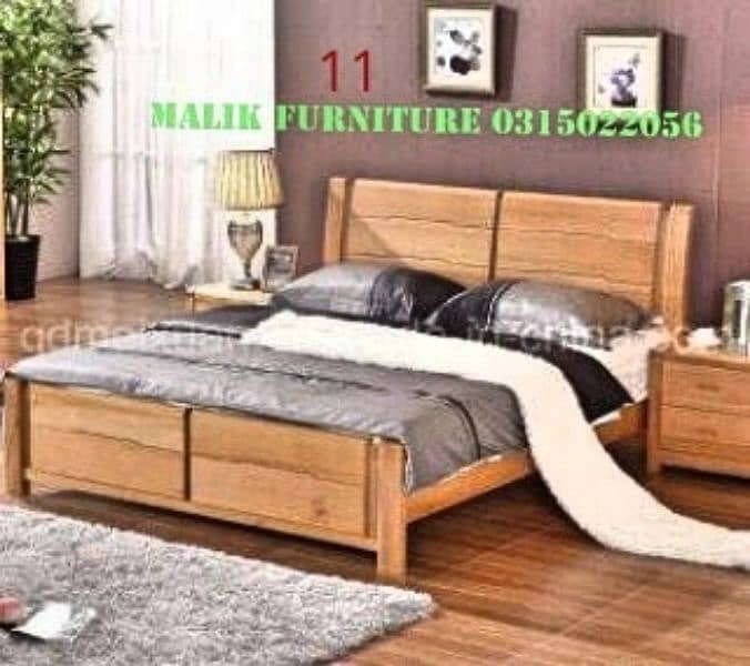 king bed set / double bed / dressing table / side table / wooden 10