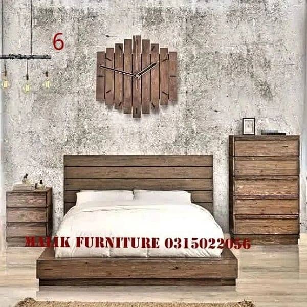 king bed set / double bed / dressing table / side table / wooden 14