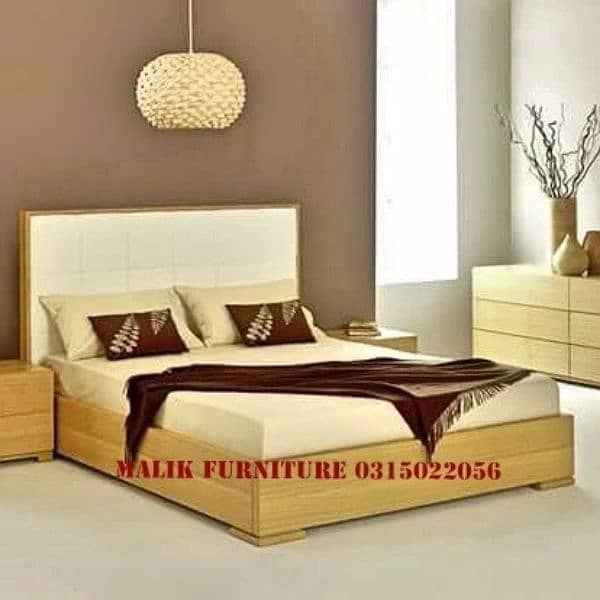 king bed set / double bed / dressing table / side table / wooden 18