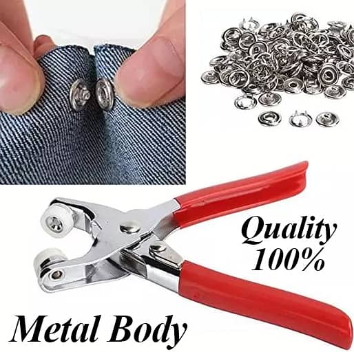 Hand Pressure Pliers Metal Body | Snap Button Plier | Tich Button 0