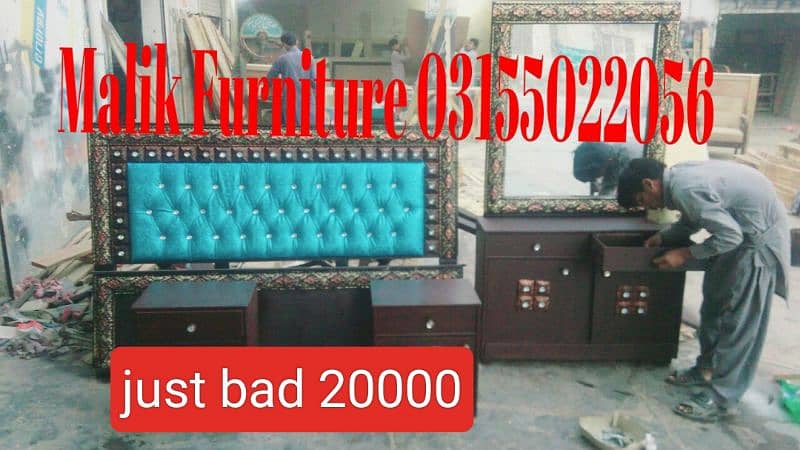 king bed set / double bed / dressing table / side table / wooden 3