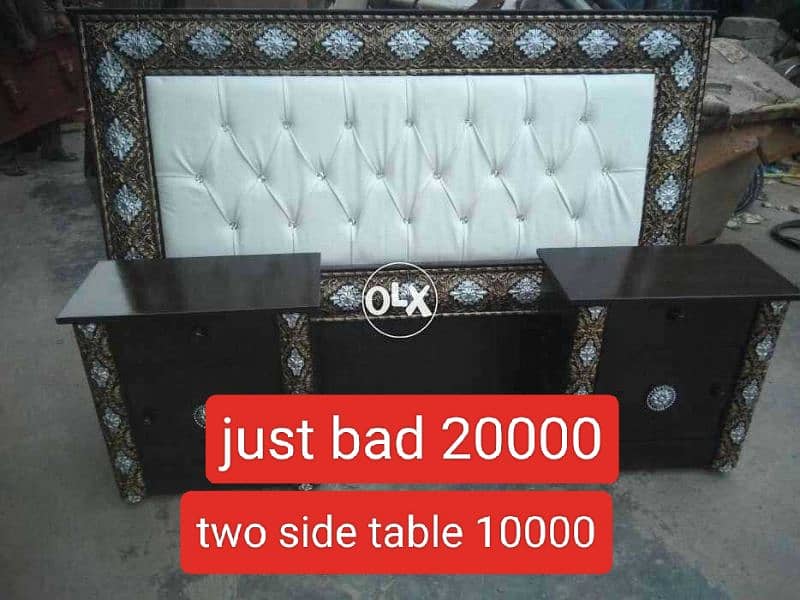 king bed set / double bed / dressing table / side table / wooden 7