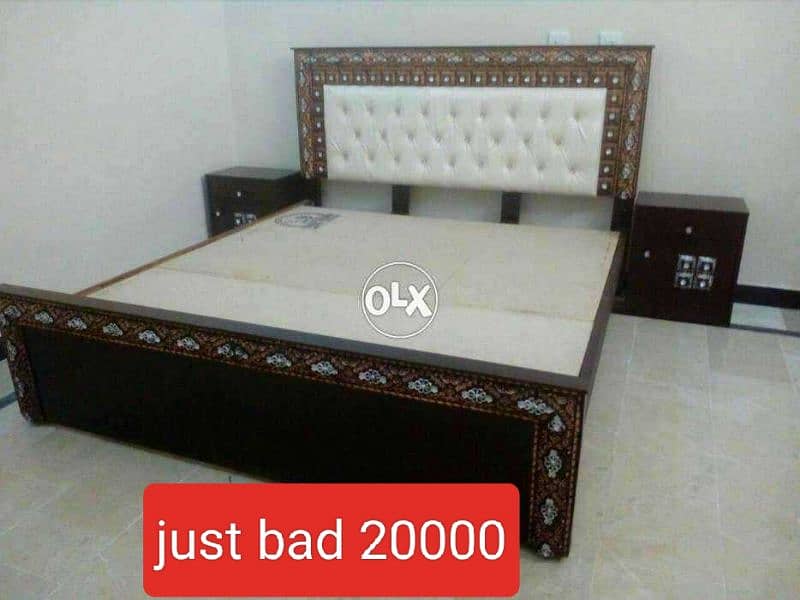king bed set / double bed / dressing table / side table / wooden 8
