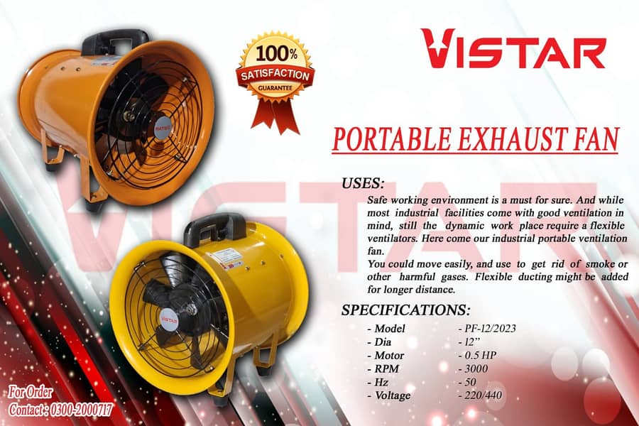 Portable Exhaust Fans 12 inches for industries and warehouses 0