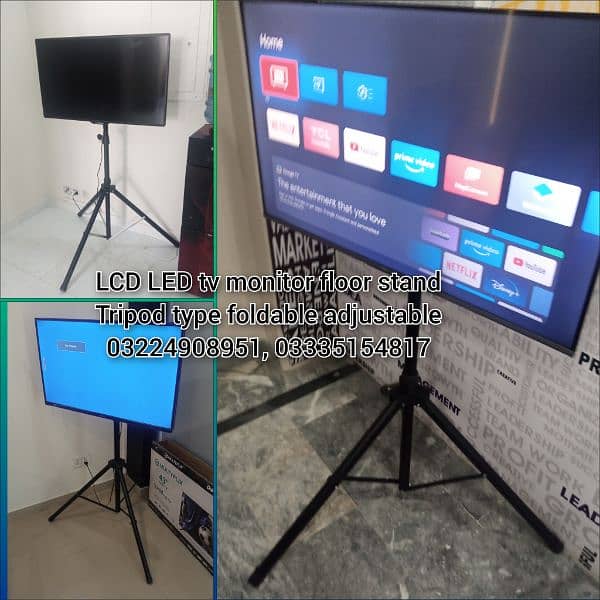 LCD LED tv Floor portable stand with Wall mount for 14-43 1