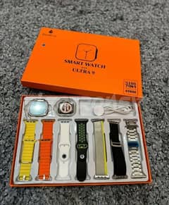 Ultra 9 S100 Smart Watch With 7 Straps