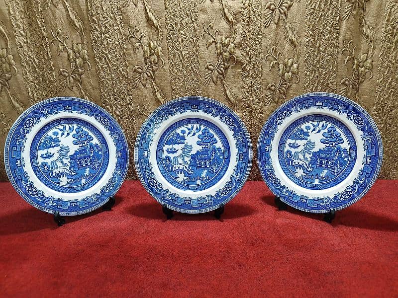 wall hanging plates pink Blue pottery 1