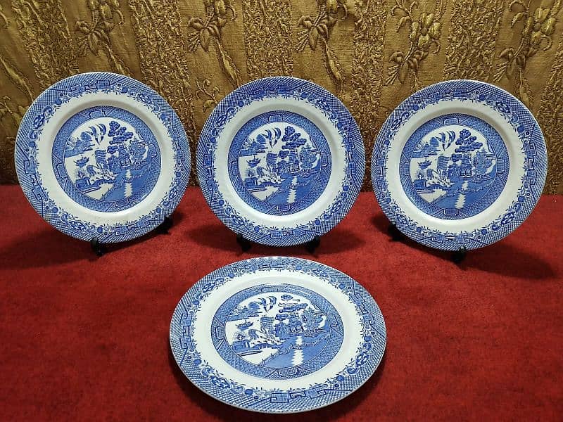 wall hanging plates pink Blue pottery 2