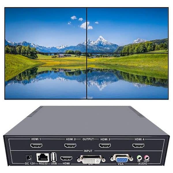 Video Wall Controller 2x2 Hardware based 4k UHD Direct HDMI In out 3