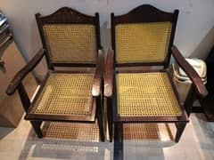 two dewan and six wooden chairs set. . . . 03365415486
