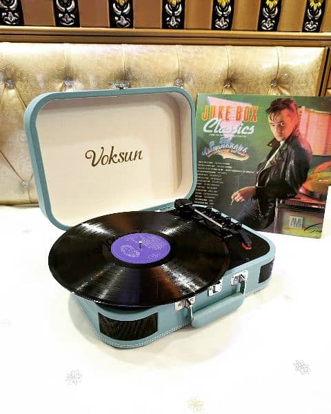 Vokson Turntable Bluetooth USB Aux Gramophone Record player antique 1