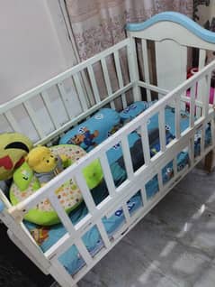 Kids wooden bed with Jhoola (Child Crib) 0