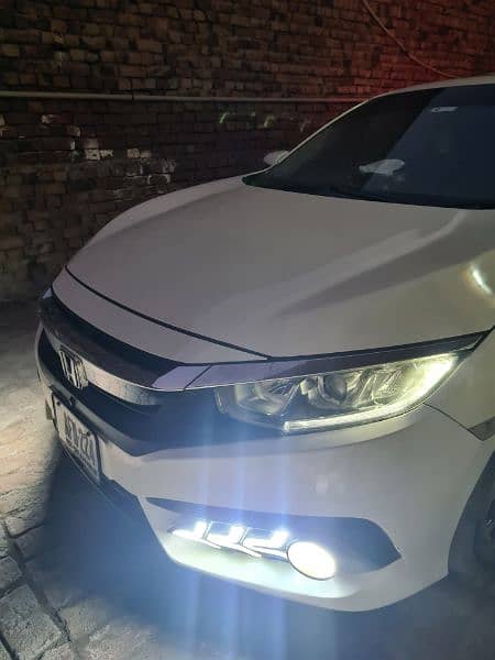 civic x front bumper DRL lights with fog bulbs 1