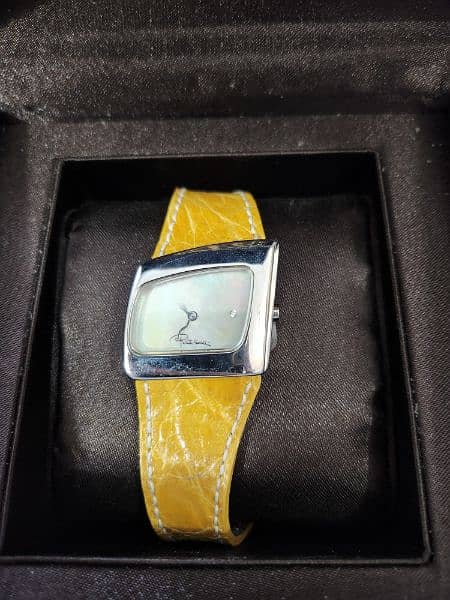 Roberto Cavalli Genuine Leather Watch with Diamond Accent 4