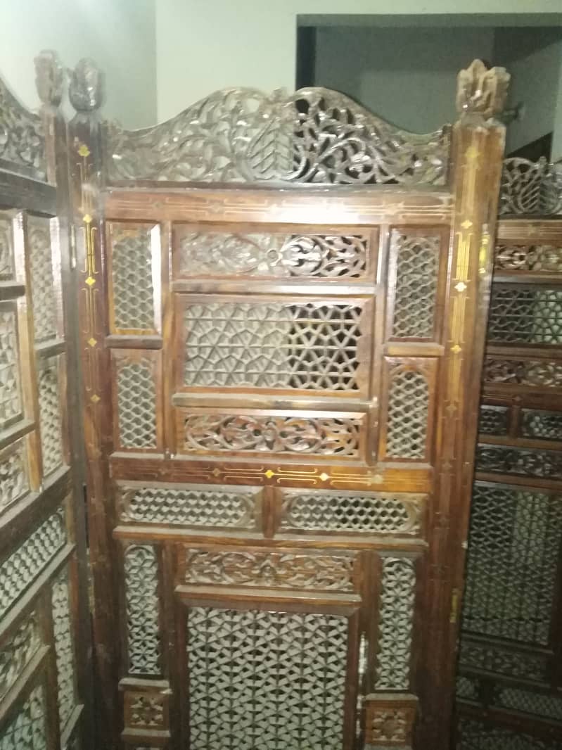 Wood Partition Screen X2 1