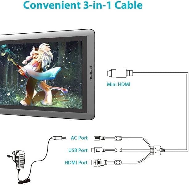 Huion KAMVAS GT-156HDV2 Drawing Monitor Pen Display with 8192 Pressure 6