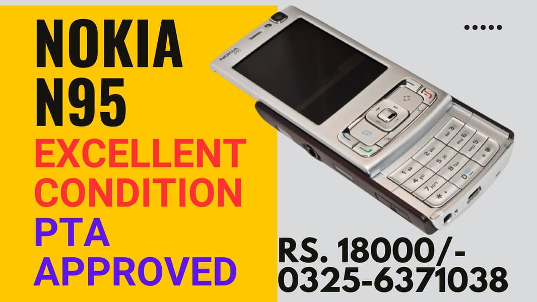 NOKIA N95 Excellent Condition PTA Approved 0