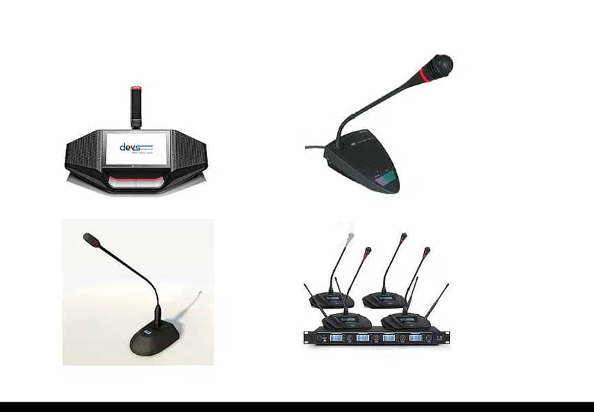 Audio Video Conferencing, Meeting Mics, Audio Delegate Sound System, 4