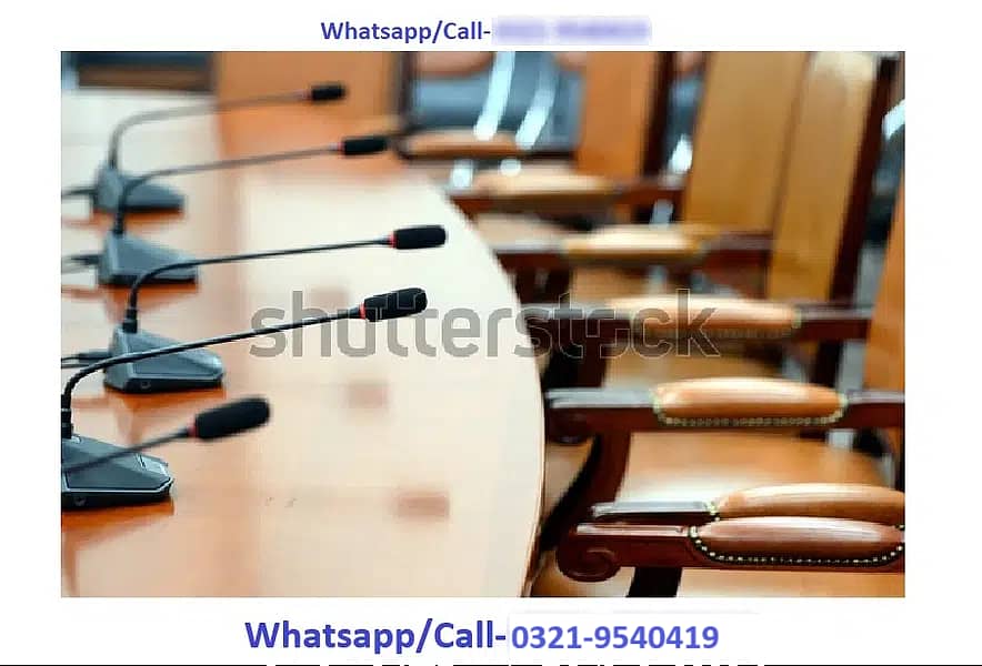 Audio Video Conferencing, Meeting Mics, Audio Delegate Sound System, 8