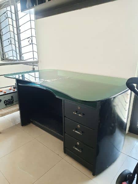 Office Table with Glass Top 0