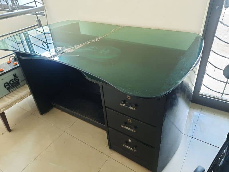 Office Table with Glass Top 1