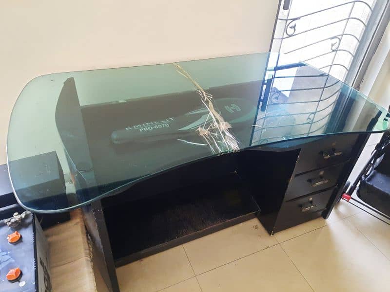 Office Table with Glass Top 2