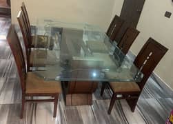 Dining table with Glass Top