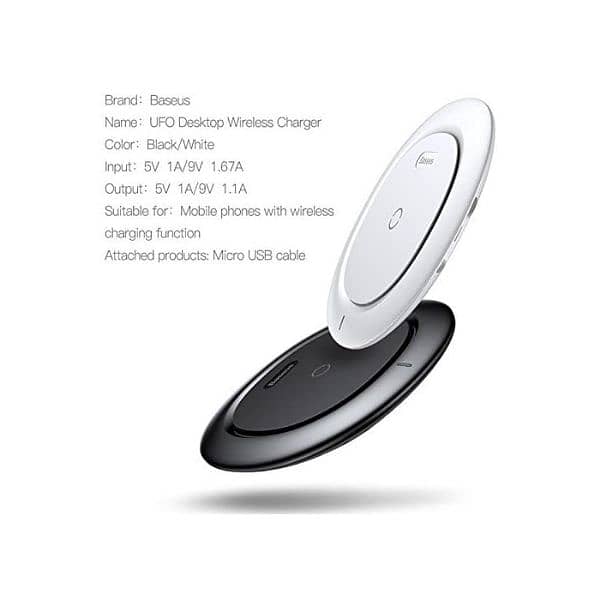 Original Baseus [Certified] Fast Qi Wireless Charger Pad Stand 2