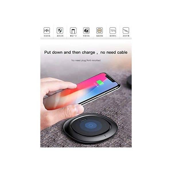 Original Baseus [Certified] Fast Qi Wireless Charger Pad Stand 3