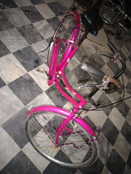 Pink colour ladies bicycle, Made in Japan  03369704873 4