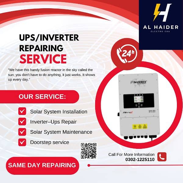 Solar inverter repair services/ups/ac card repairing/ac repair/pcb/apc 3