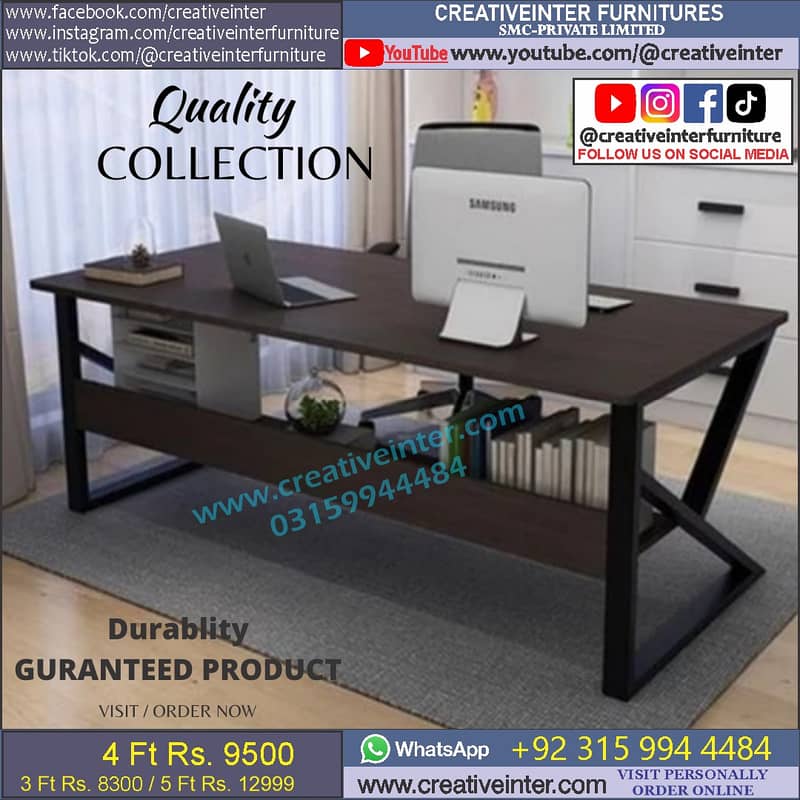 Metal Office table study desk chair sofa computer meeting working 1