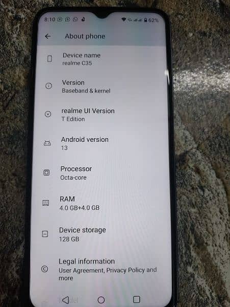 realme mobile c35 4/128 condition 10/10 4