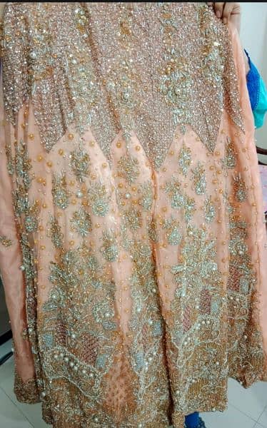 peach bridal  walima lehnga 2