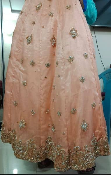 peach bridal  walima lehnga 5