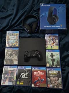 PS4 Slim 1TB + Sony HeadSets and 8 games + PS4 camera