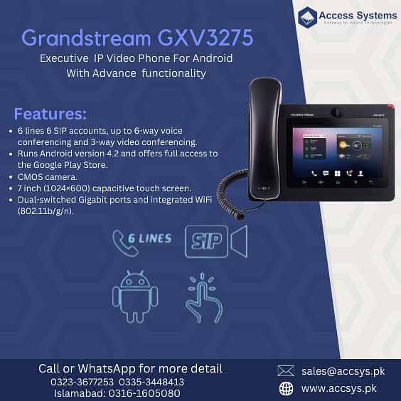 Used Refurbished IP Phone Grandstream GXV3275 Yealink T58V 03161605080 10