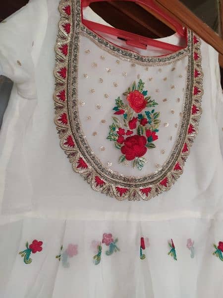 embroidered dupatta with embroidered long maxi for nikah event 3