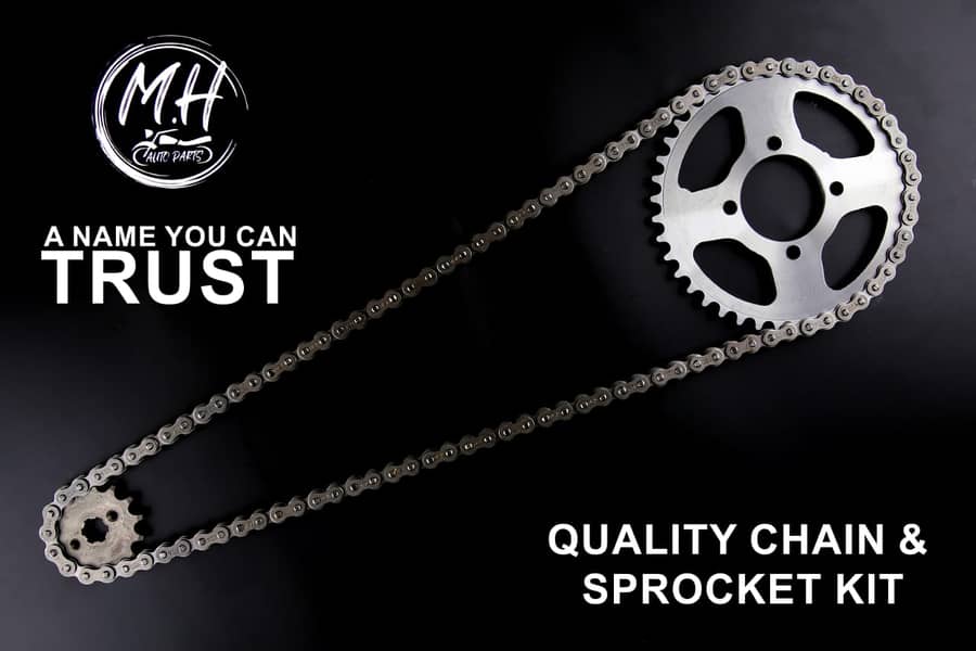 MH Chain & Spocket Kit For Pakistani Bikes(Honda,Suzuki,Yahma) 1