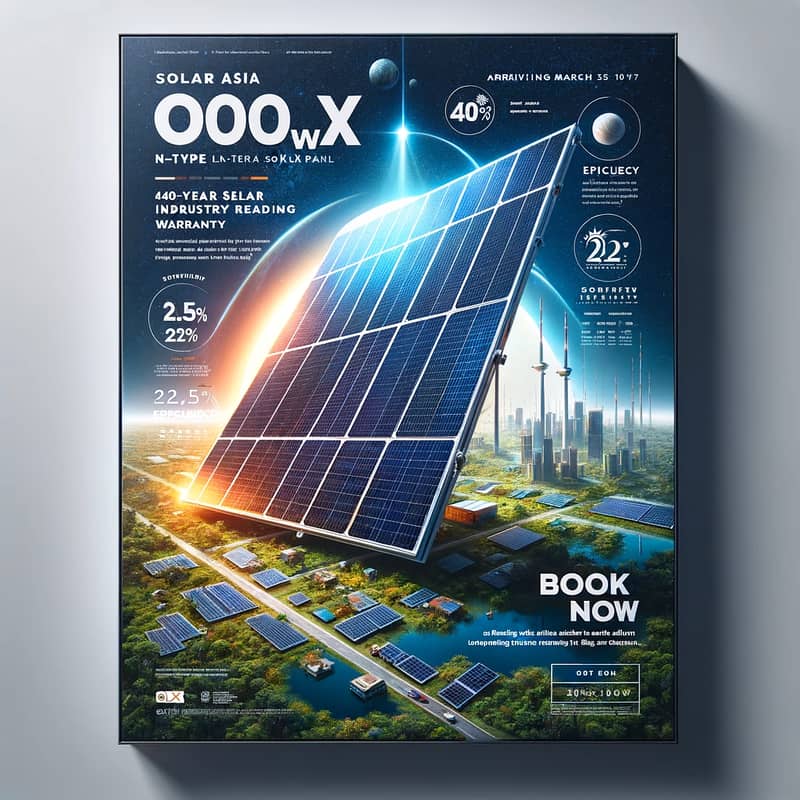 Book Now: Solar Asia's 730W HJT Solar Panel, 40-Yr Warranty ETApril 30 12