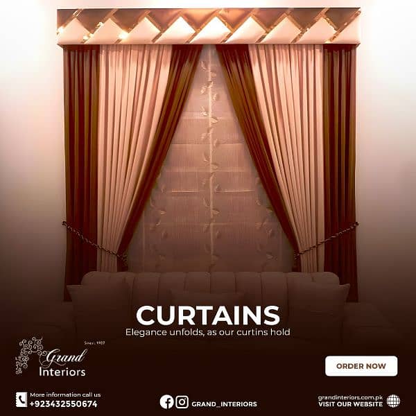 curtains designer curtains window blinds by Grand interiors 0