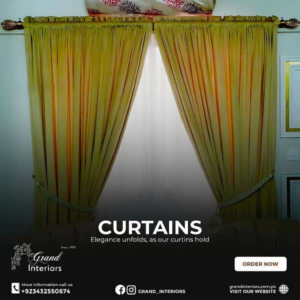 curtains designer curtains window blinds by Grand interiors 1