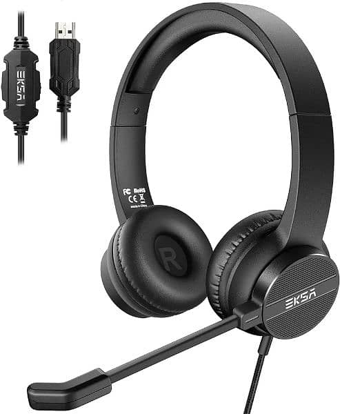 EKSA H12E Noise Cancelling USB Headset with Microphone Light Weight 2